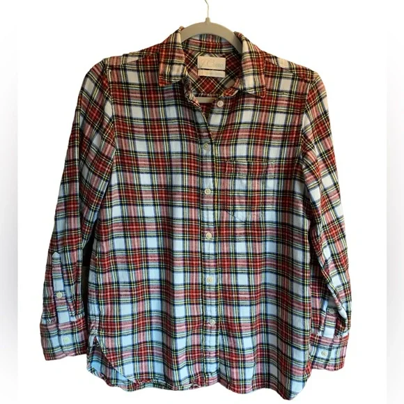 J Crew women’s plaid Snowy Stewart Tartan Flannel Size OO extra small - Picture 3 of 15